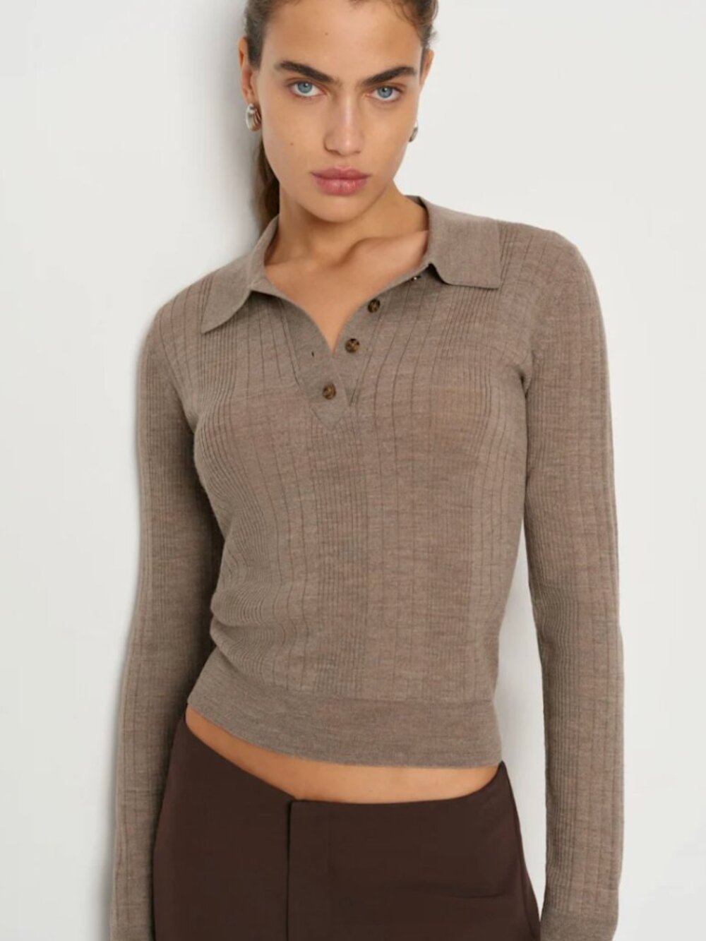 Reformation Hermia Regenerative Merino Wool Polo